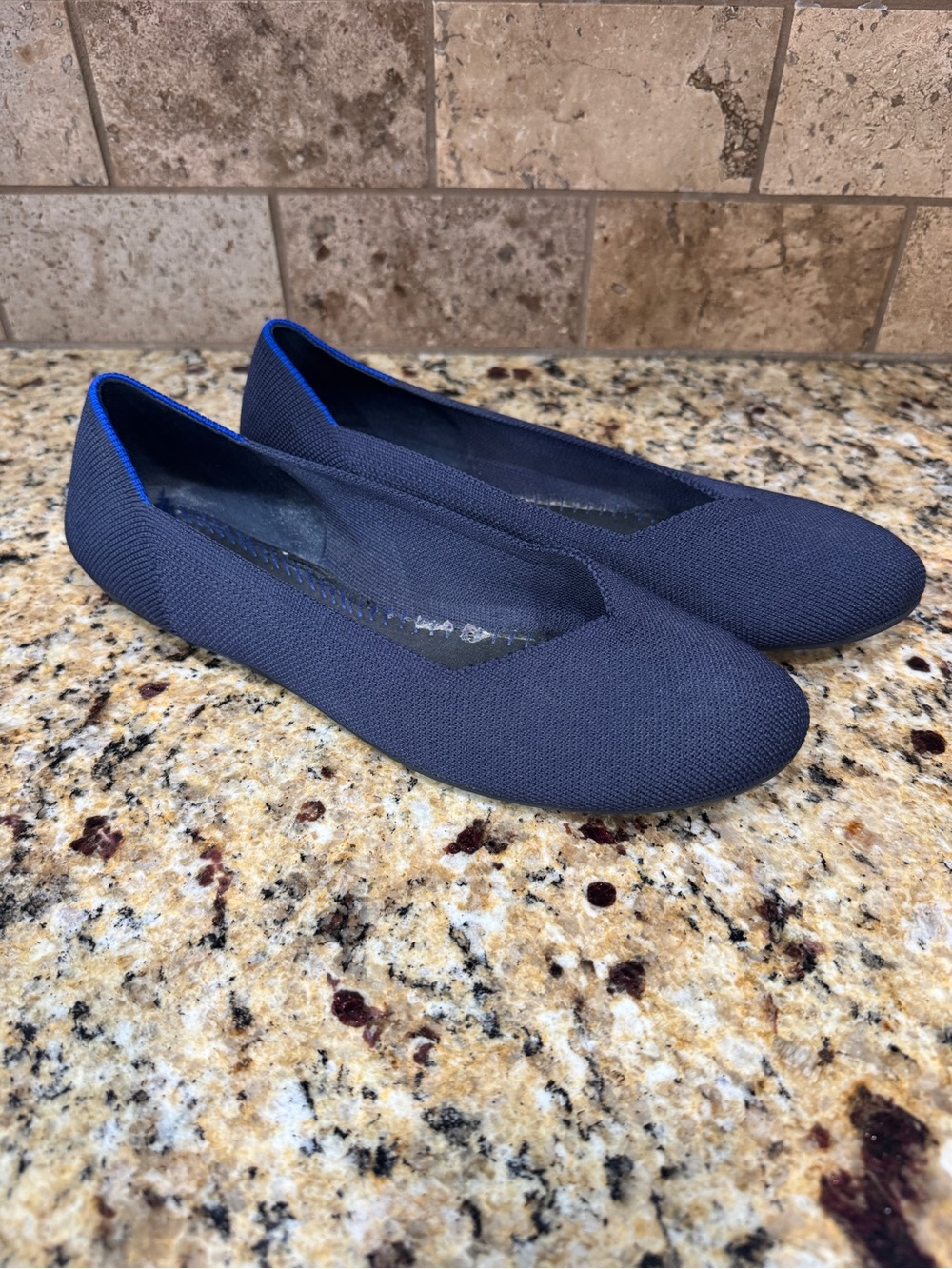 Rothy's The Flat Maritime Navy Womens 9  Ballet Shoes Rothys No Inserts